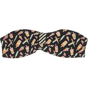 JUICY COUTURE Swim Top Popsicle Bandeau Bikini Size XL Black
